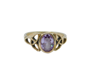 Sterling Silver Amethyst Celtic Knot Graduating Band Ring Vintage c1970 Size N
