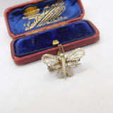 Sterling Silver Filigree Style Butterfly Brooch Vintage c1970