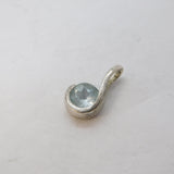 Sterling Silver Topaz Drop Charm Pendant Vintage c1970