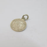 Sterling Silver Edward VII Threepence Coin Charm Pendant Antique 1908