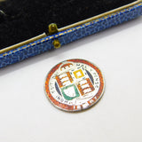 Sterling Silver & Enamel Queen Victoria Shilling Coin Golden Jubilee 1887