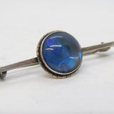 Sterling Silver Morpho Butterfly Wing Set Bar Brooch Antique c1930 Art Deco