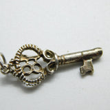 Sterling Silver 18th Birthday Key Charm Pendant Vintage c1970
