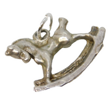 Sterling Silver Rocking Horse Charm Pendant Vintage c1970