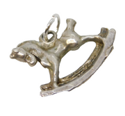 Sterling Silver Rocking Horse Charm Pendant Vintage c1970