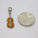 Sterling Silver Enamelled Cello Charm Pendant Vintage c1970