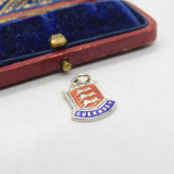 Sterling Silver and Coloured Enamel Travel Shield 'Guernsey;'Charm Vintage c1970