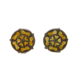Pair of Sterling Silver Enamel Tudor Rose Stud Earrings Vintage c1970