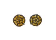 Pair of Sterling Silver Enamel Tudor Rose Stud Earrings Vintage c1970