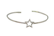 Sterling Silver Open Star Bangle Bracelet Vintage c1990