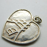 Sterling Silver Heart Charm Pendant Vintage c1970