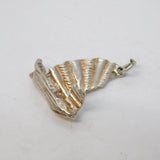 Sterling Silver Oriental Junk Boat Charm Pendant Vintage c1970