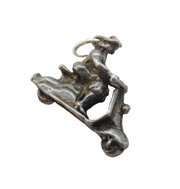 Sterling Silver Vespa Motorbike Charm Pendant Vintage c1970s