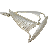 Sterling Silver Large Sailing Yacht Boat Charm Pendant Vintage c1970