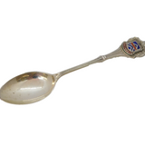 Sterling Silver & Enamel Monmouth Souvenir Spoon Vintage 1957 Birmingham