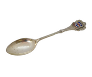 Sterling Silver & Enamel Monmouth Souvenir Spoon Vintage 1957 Birmingham