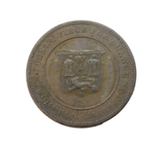 19th Century Copper Norwich Two Penny Piece Coin Token Antique c1811