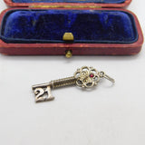 Sterling Silver 21st Birthday Key Charm Pendant Vintage c1970