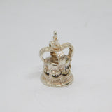 Sterling Silver Large Ornate Crown Charm Pendant Vintage c1970