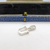 Sterling Silver 'U' Initial Charm Pendant Vintage c1970
