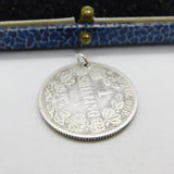 Sterling Silver South African Boer War-era 1 Shilling Charm Pendant 1894