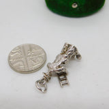 Sterling Silver Cartoon Figure with Ladder Charm Pendant Vintage c1970