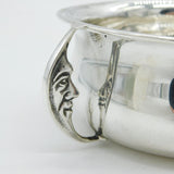 Art Deco Sterling Silver Crescent Man in the Moon Christening Bowl Antique