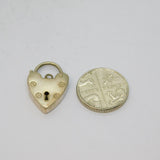 Sterling Silver Heart Lock Clasp Charm Pendant Contemporary c1990