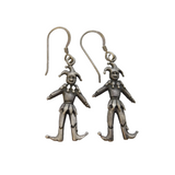 Sterling Silver Articulated Jester Hook Earrings Vintage c1970s