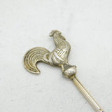 Sterling Silver Cockerel Chicken Terminal Cocktail Stick Pin Antique c1920s