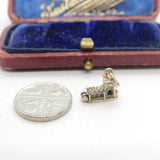 Sterling Silver Opening Church Charm Pendant Vintage c1970