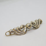 Sterling Silver Mexican Angel Wings Form Hair Barrette Slide Clip Vintage c1980