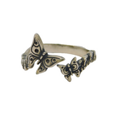 Sterling Silver Semi-Adjustable Butterfly Band Ring Vintage c1990