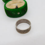 Sterling Silver Circle Bubble Pattern Band Ring Vintage c1970 Size Q UK