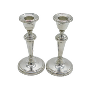 Pair of Sterling Silver Table Candlesticks Vintage 1982 Birmingham