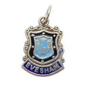 Sterling Silver Enamel Evesham Souvenir Charm Pendant Vintage c1970s