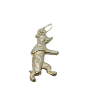 Sterling Silver Cartoon Bear Charm Pendant Vintage c1970