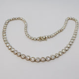 Sterling Silver & Paste Set Graduating Chain Necklace Vintage c1970s