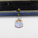 Sterling Silver & Enamel Padstow Shield Charm Pendant Vintage c1970