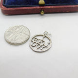 Sterling Silver I Love You Charm Pendant Vintage c1970