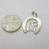 Sterling Silver 21st Birthday Lucky Horseshoe Charm Pendant Vintage c1970s