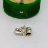 Sterling Silver Clear Stone Set Small Contemporary Charm Pendant Vintage c1970