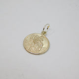 Sterling Silver Round St Christopher Travel Charm Pendant Vintage c1970