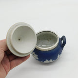 Sterling Silver Mounted Tunstall Ware Sugar Bowl Antique 1921 Birmingham