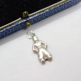 Sterling Silver Waiter in White Tie Charm Pendant Vintage c1970