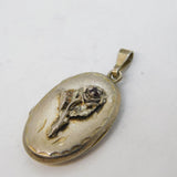 Sterling Silver Floral Locket Charm Pendant Vintage c1970s