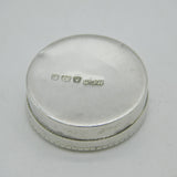 Art Deco Sterling Silver Circular Patch Box Antique 1918 Birmingham