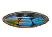 TLM Sterling Silver Morpho Butterfly Wing Palm Tree Brooch Antique c1920