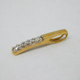 9ct Yellow Gold & Crystal Set Drop Pendant Vintage c1990s