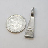 Sterling Silver Mother of Pearl Drop Charm Pendant Vintage c1970s